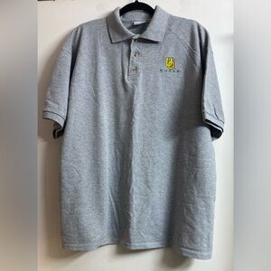 Y2K University Of Oregon Ducks Gray Yellow Green Polo shirt, XL.